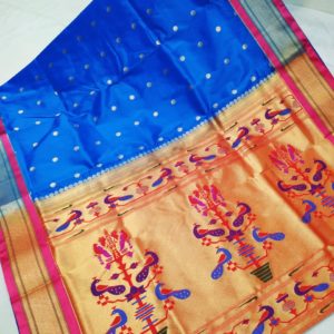 Art Silk Designer Pallu Paithani Saree – Light Blue
