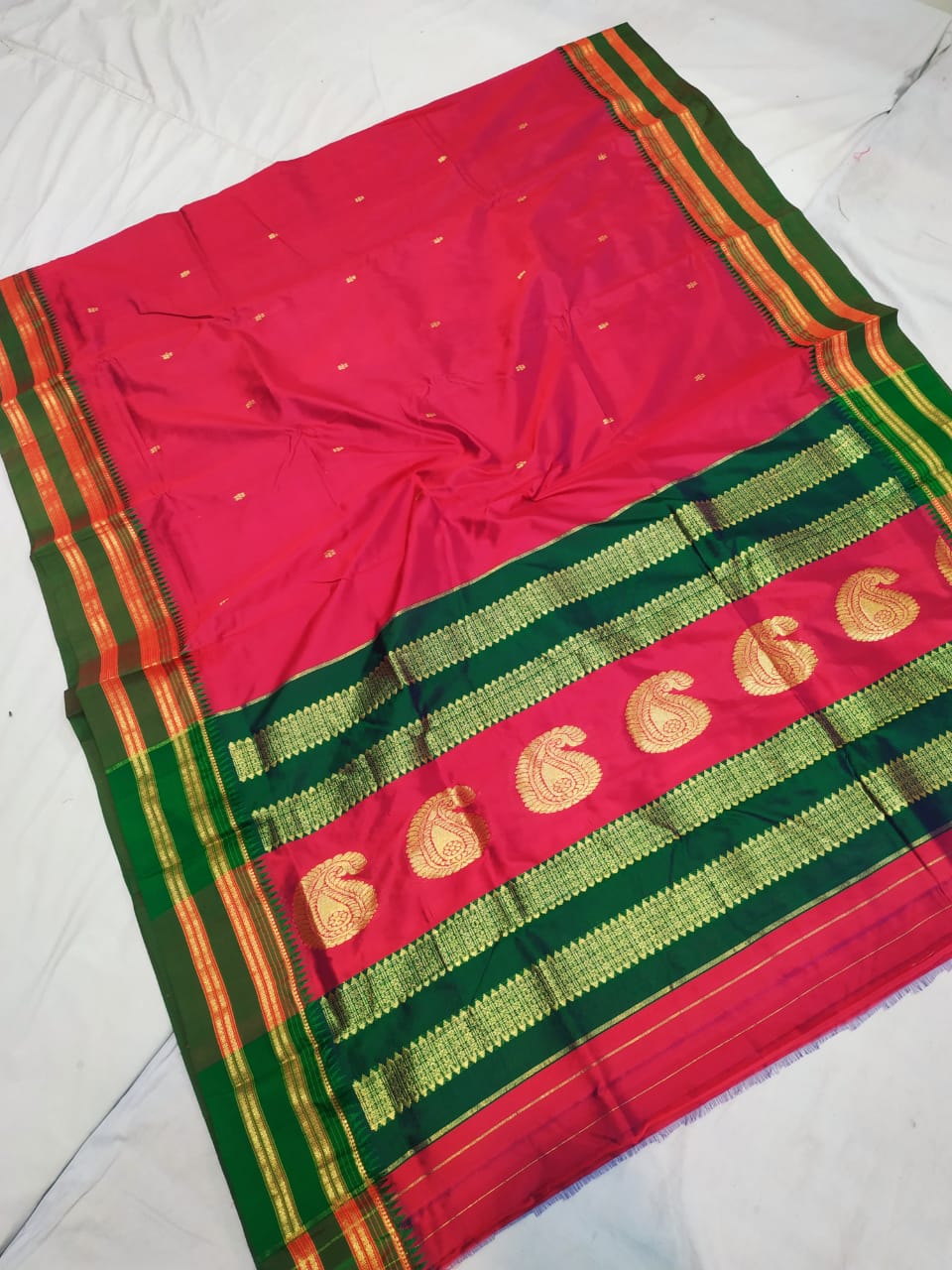 Black with Pink Narayan Peth Paithani Saree | Paithanistore