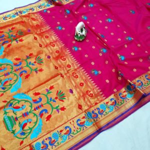 Gorgeous Brocade Semi Silk Paithani Saree