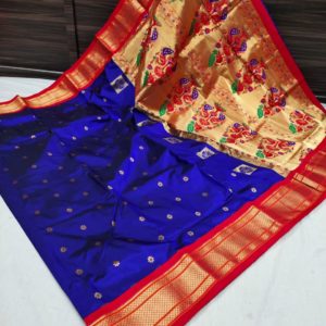 Pure Silk Kadiyal Paithani Saree (Range-2)