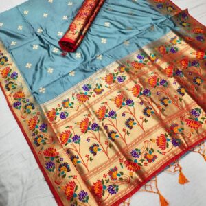 Soft Silk Designer Lotus Paithani Saree
