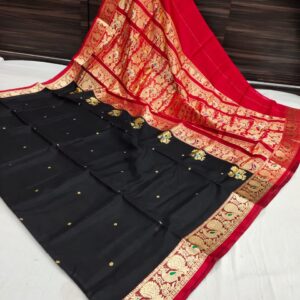 Pure Silk Peshwai Paithani Saree (Range-2) – Black